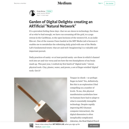 Garden of Digital Delights: creating an ARTificial "Natural Network"