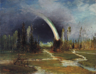 Alexey Savrasov - Landscape with a Rainbow (1881)