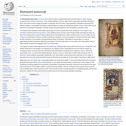 Illuminated manuscript - Wikipedia