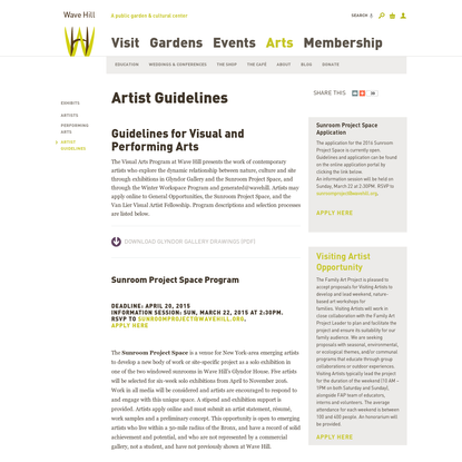 Artist Guidelines || Wave Hill - New York Public Garden and Cultural Center