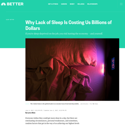 Lack of sleep is costing the U.S. billions of dollars. Are you guilty?