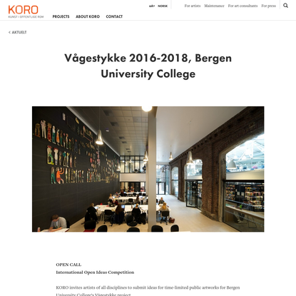 Vågestykke 2016-2018, Bergen University College - KORO