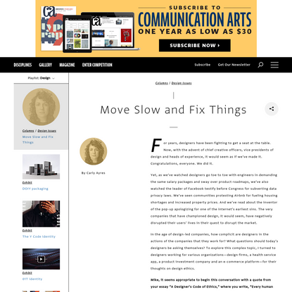 Move Slow and Fix Things | Communication Arts